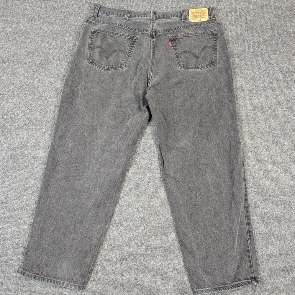 Levis 560 Comfort Fit Jeans Mens 42x32 Faded Black Tapered Leg Denim Pants